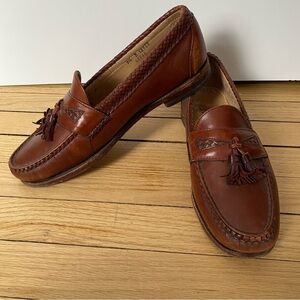 Allen Edmonds Shoes Mens 9.5 D Maxfield Brown Leather Tassel Loafer Designer